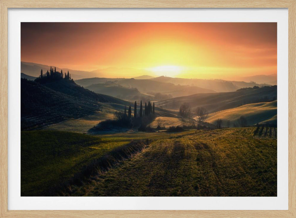 Val d'Orcia in de ochtend | Poster
