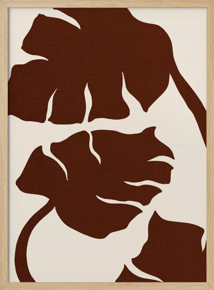 Monstera Canvas Bruin | Poster