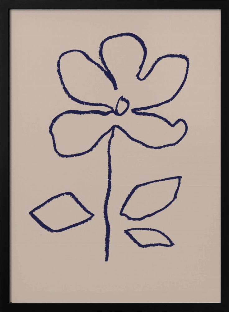 Oliepastel Bloem Blauw | Poster