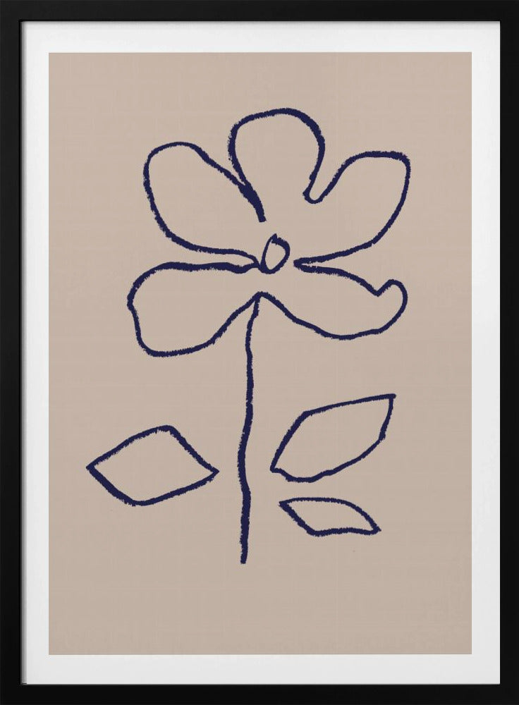 Oliepastel Bloem Blauw | Poster