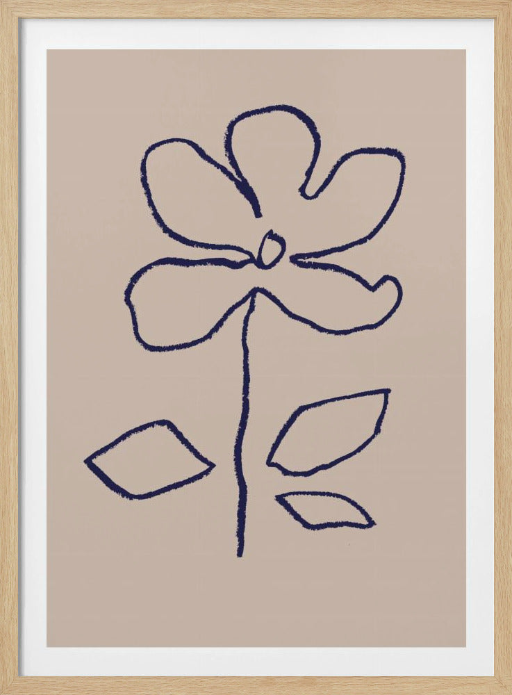 Oliepastel Bloem Blauw | Poster