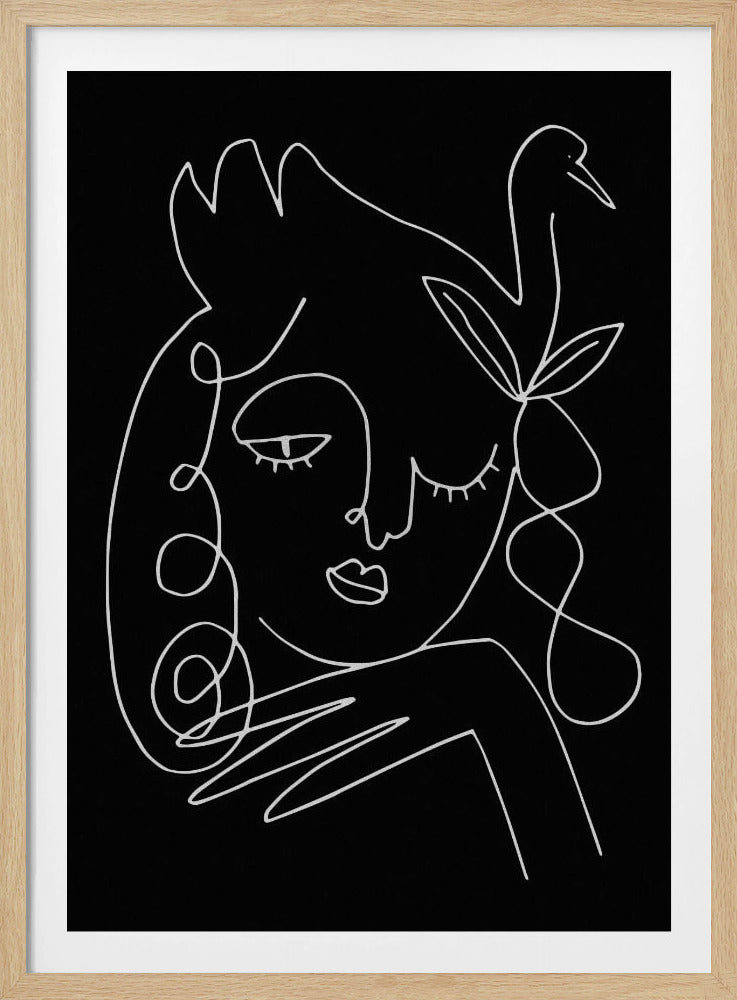 lineart_zwaan_zwart_vector_005 | Poster