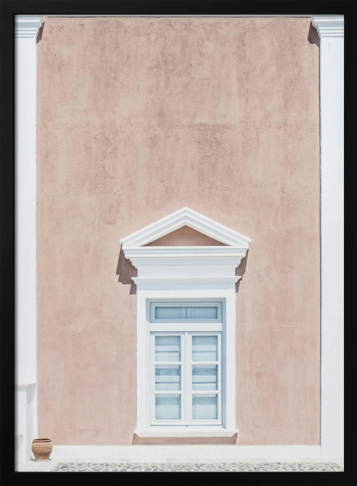 Roze muur en fronton | Poster