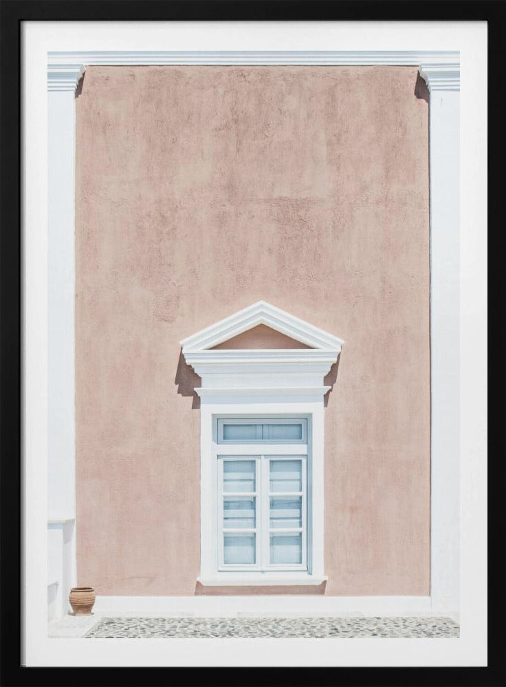 Roze muur en fronton | Poster