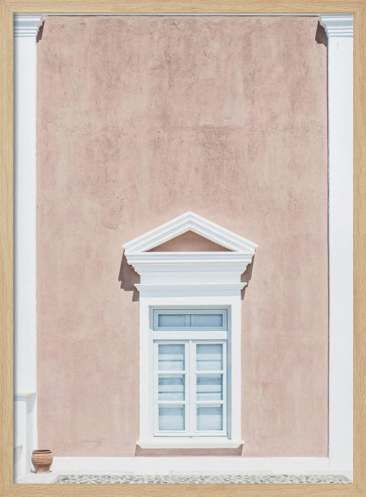 Roze muur en fronton | Poster
