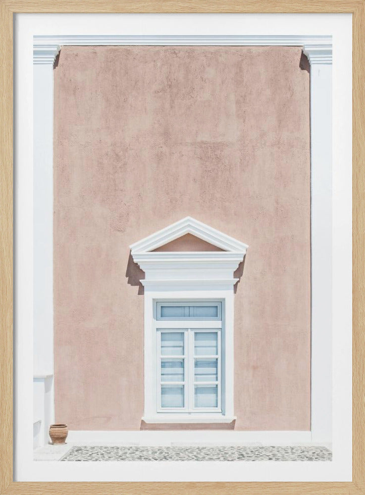 Roze muur en fronton | Poster