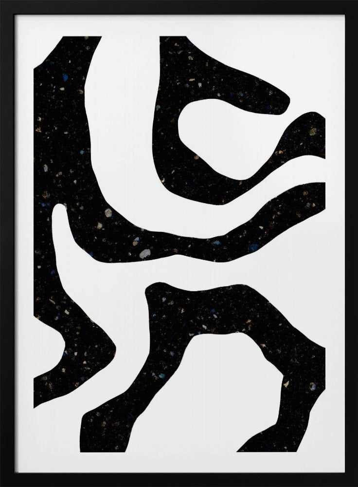 Organische zwarte vormen met gespikkelde patronen | Poster