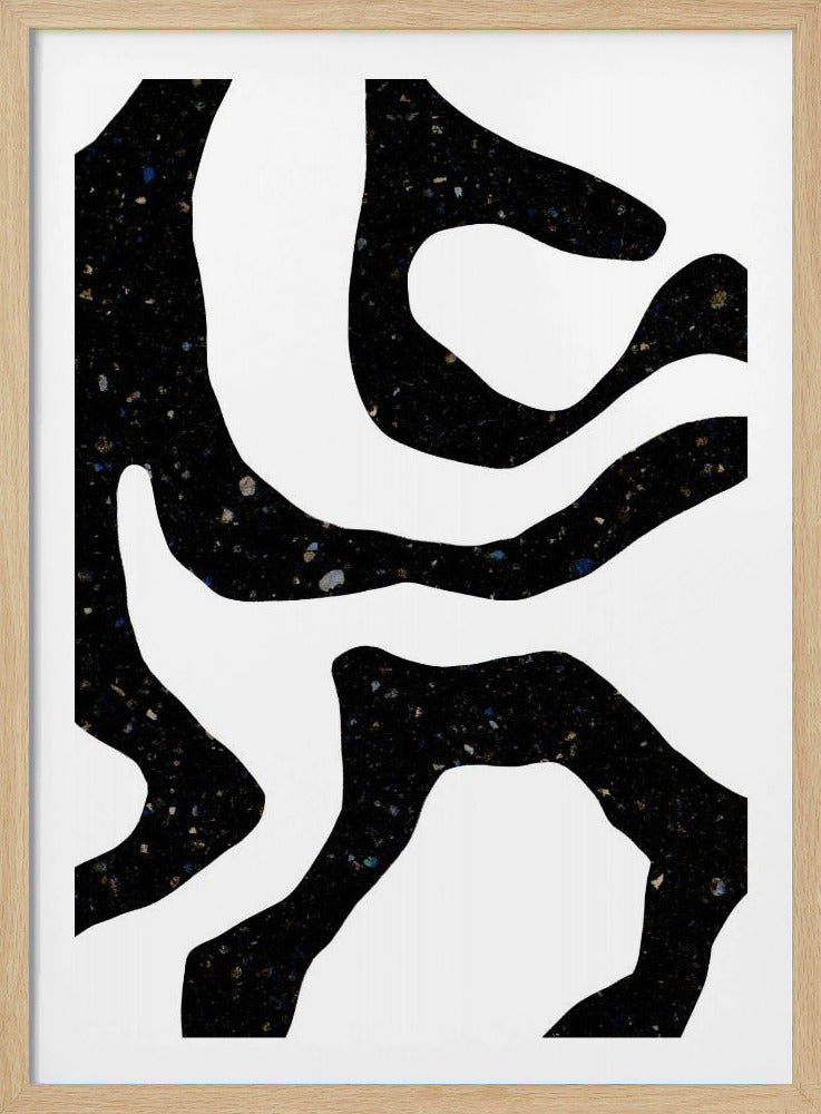 Organische zwarte vormen met gespikkelde patronen | Poster