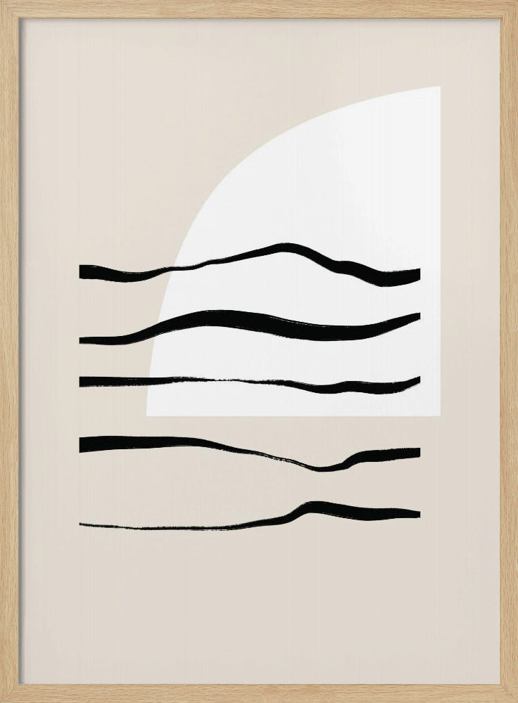 Gebogen lijnen en licht | Poster