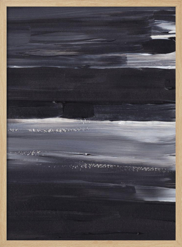 Expressieve monochrome penseelstreken | Poster