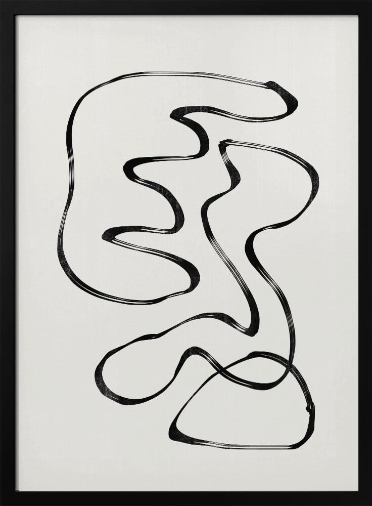 Gebogen monochrome paden | Poster