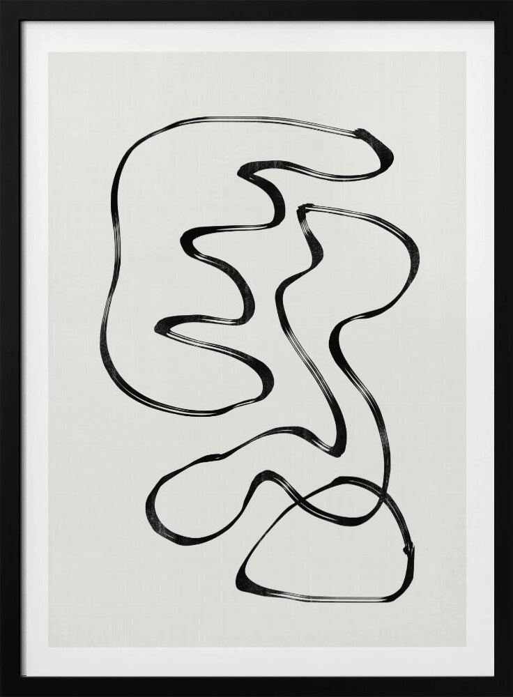 Gebogen monochrome paden | Poster