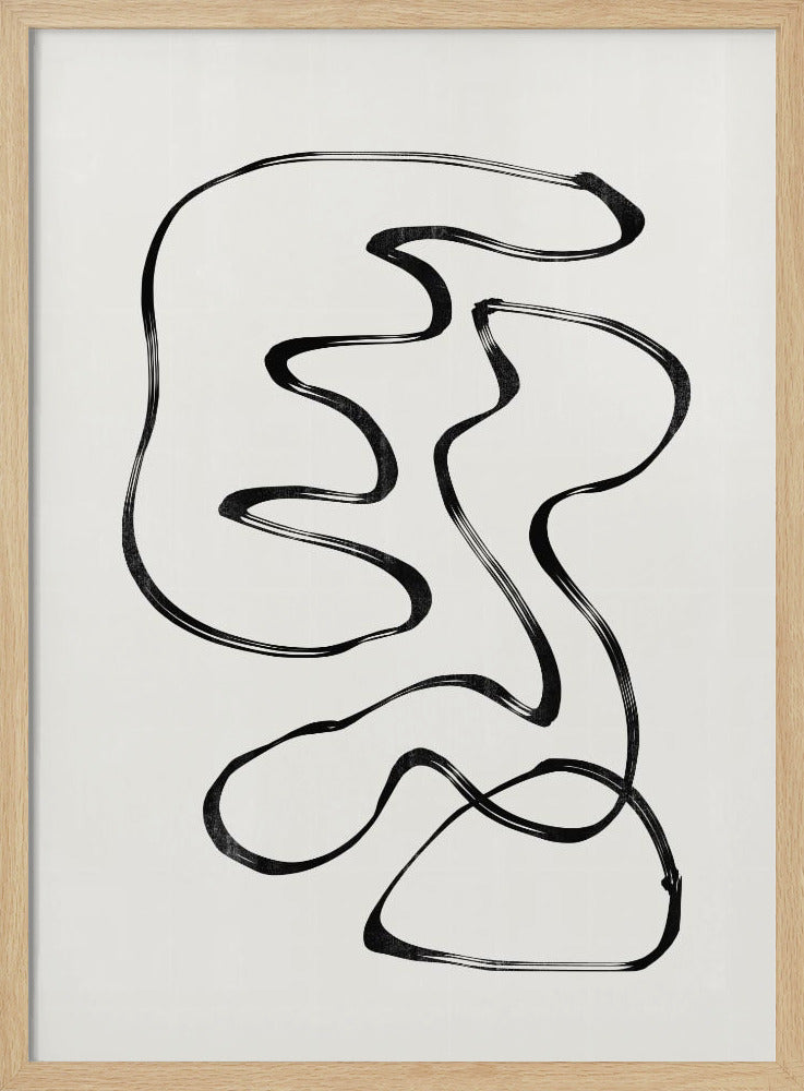 Gebogen monochrome paden | Poster
