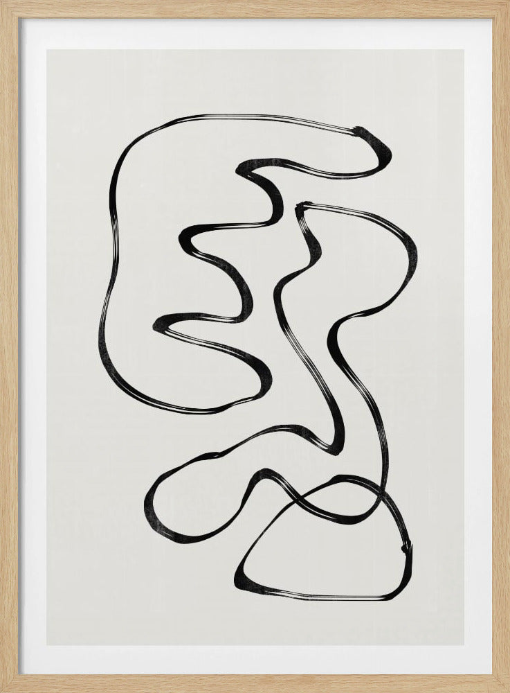 Gebogen monochrome paden | Poster
