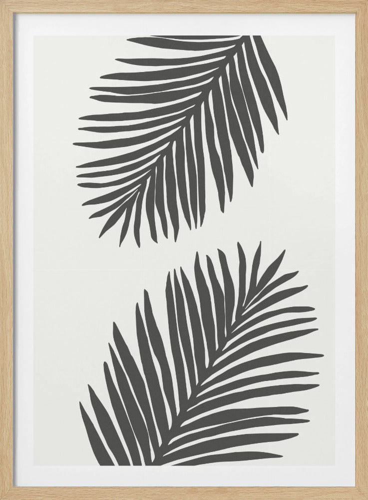 PALMBLAD 12 GRAFIETGRIJS | Poster