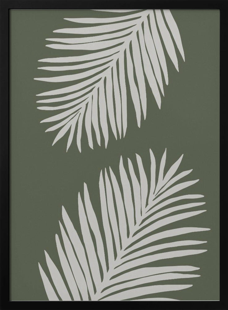 PALMBLAD 06 GROEN WIT | Poster