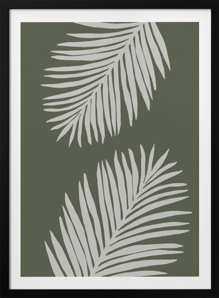 PALMBLAD 06 GROEN WIT | Poster