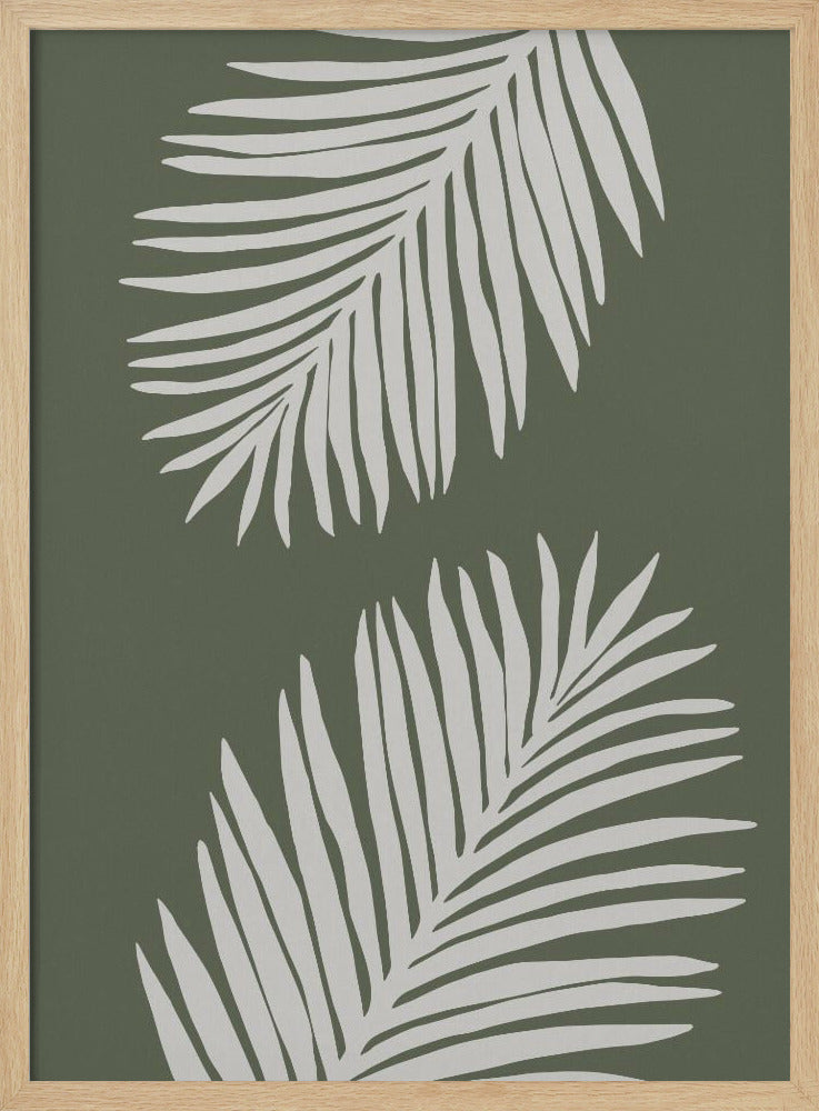 PALMBLAD 06 GROEN WIT | Poster