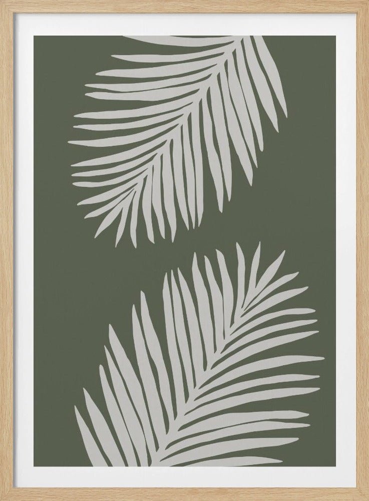 PALMBLAD 06 GROEN WIT | Poster
