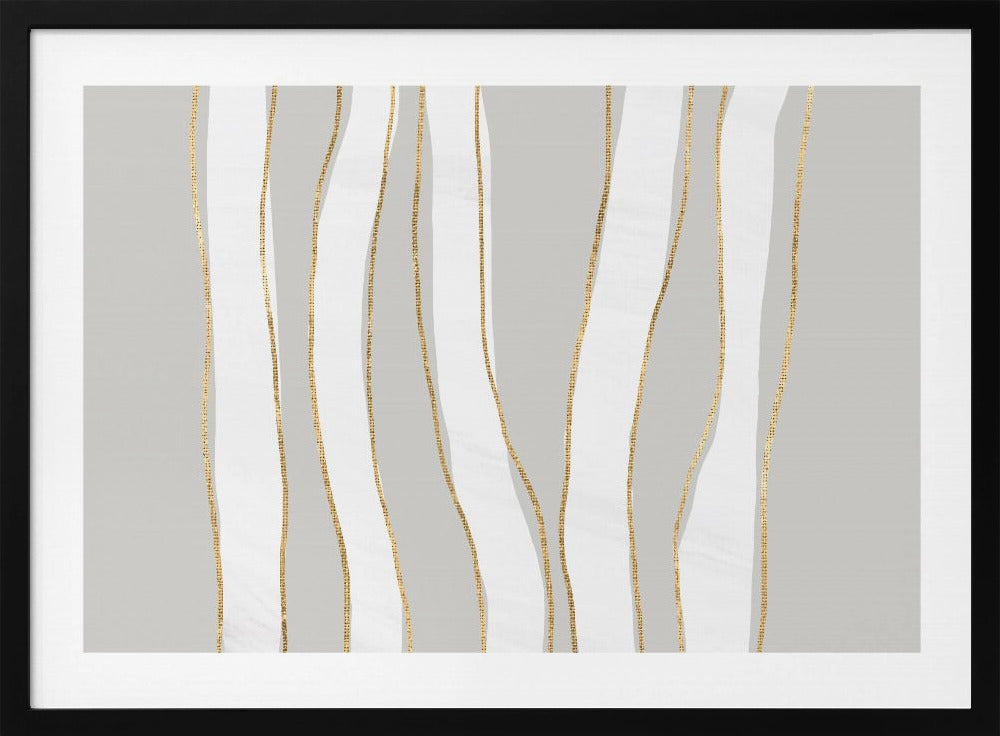 Goud en wit gouden golven | Poster