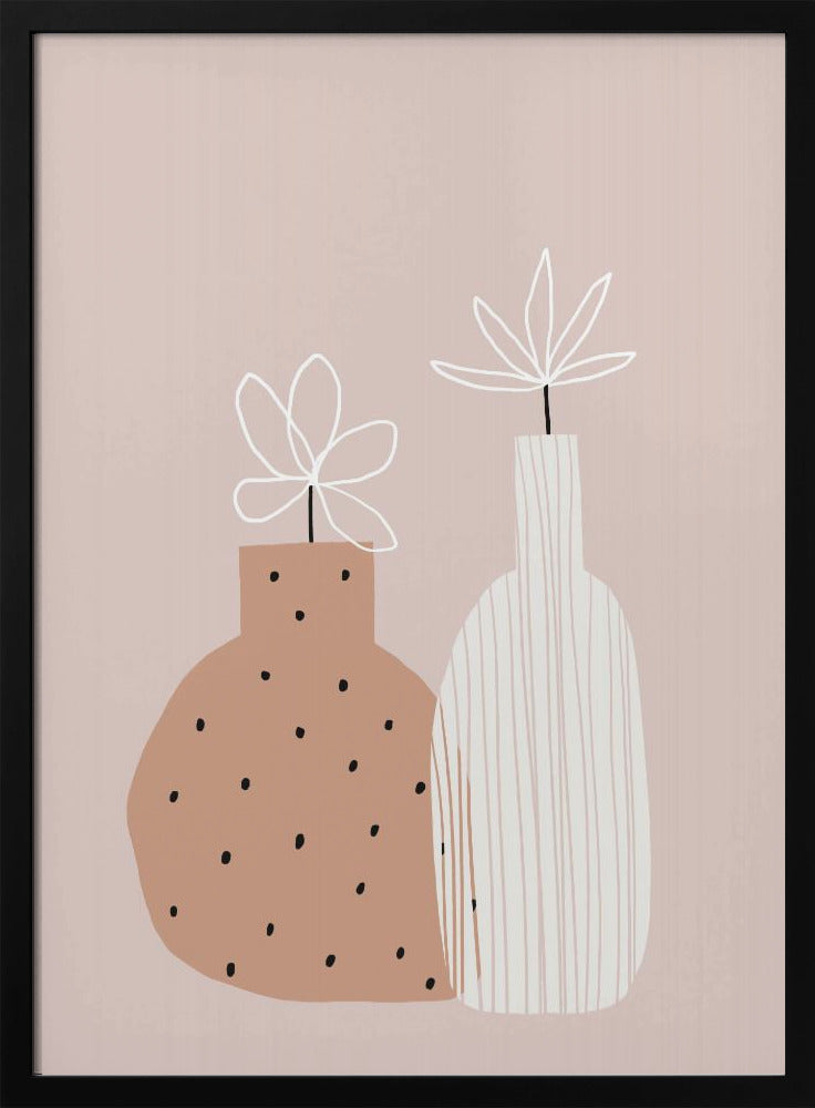 Minimalistische dubbele vazen | Poster