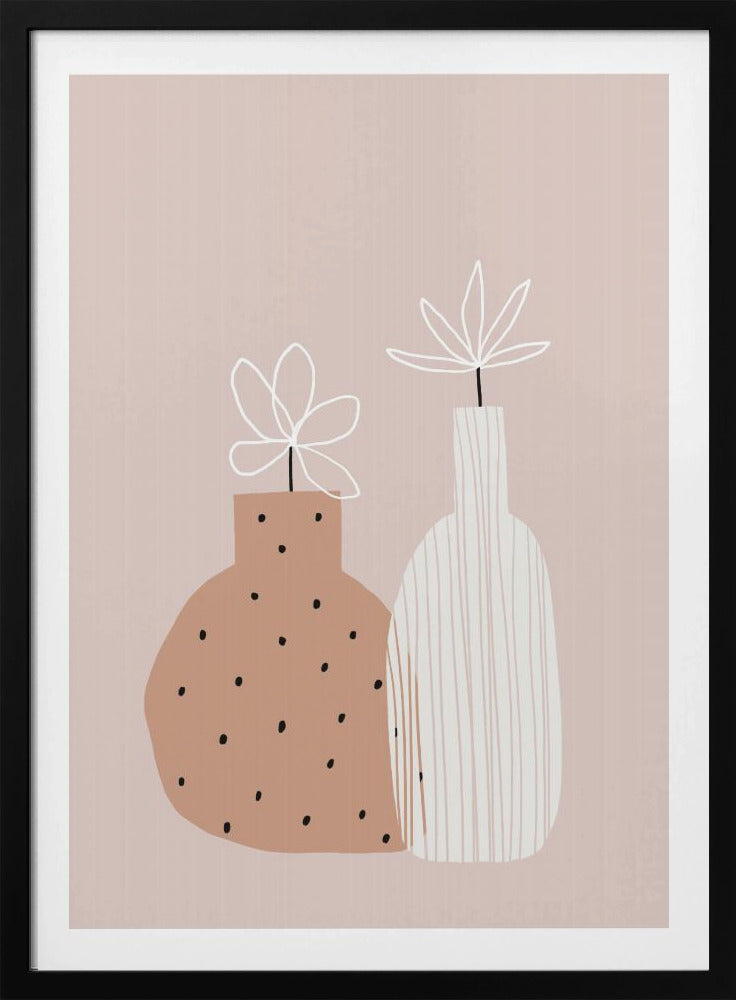 Minimalistische dubbele vazen | Poster