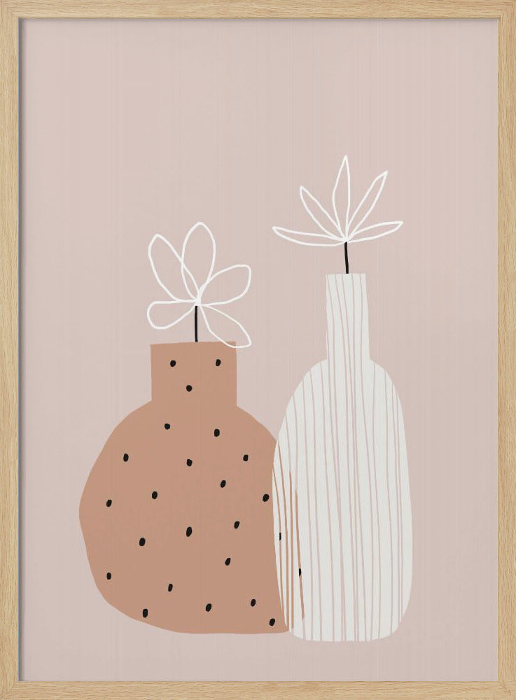 Minimalistische dubbele vazen | Poster