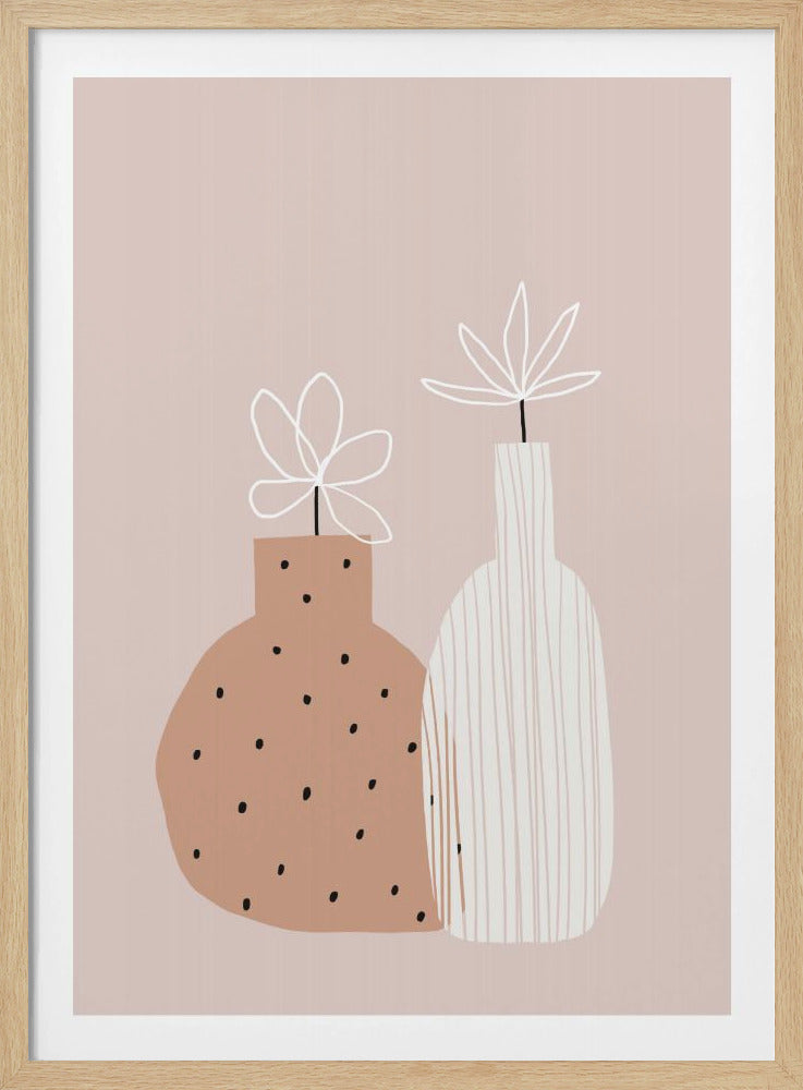 Minimalistische dubbele vazen | Poster