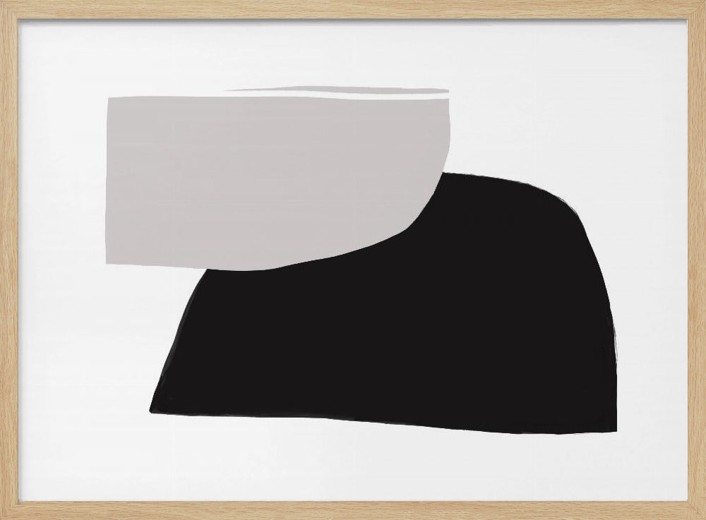 Monochrome organische vormen | Poster