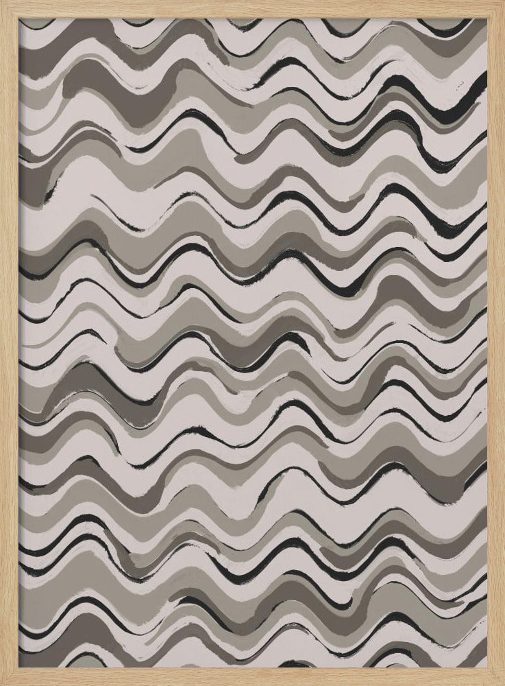 Monochrome golven | Poster