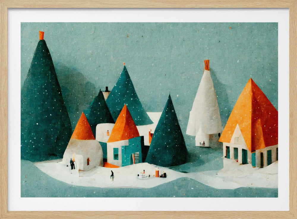 Schattig papieren dorp | Poster
