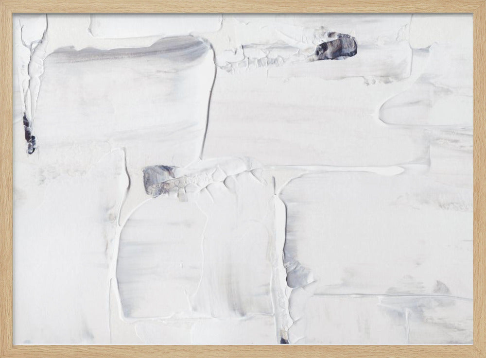 Gestructureerd wit canvas met subtiele tinten grijs en zwart | Poster