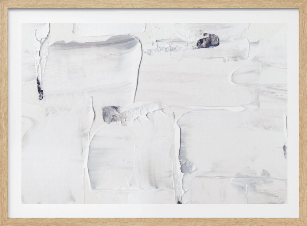 Gestructureerd wit canvas met subtiele tinten grijs en zwart | Poster