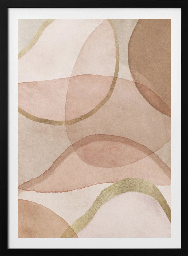 Blush en bruin abstract | Poster
