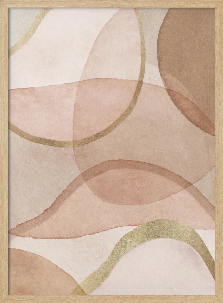 Blush en bruin abstract | Poster