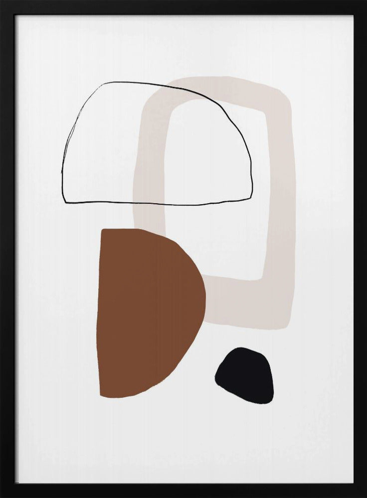 Minimalistische geometrische vormen in aardse tinten | Poster