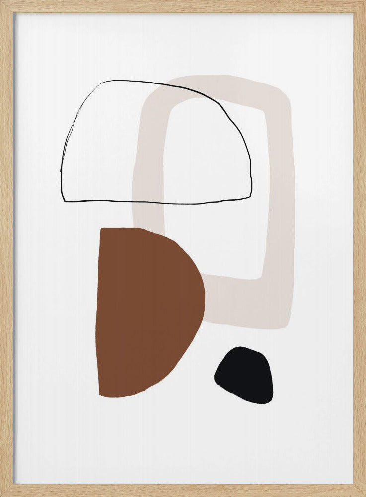 Minimalistische geometrische vormen in aardse tinten | Poster
