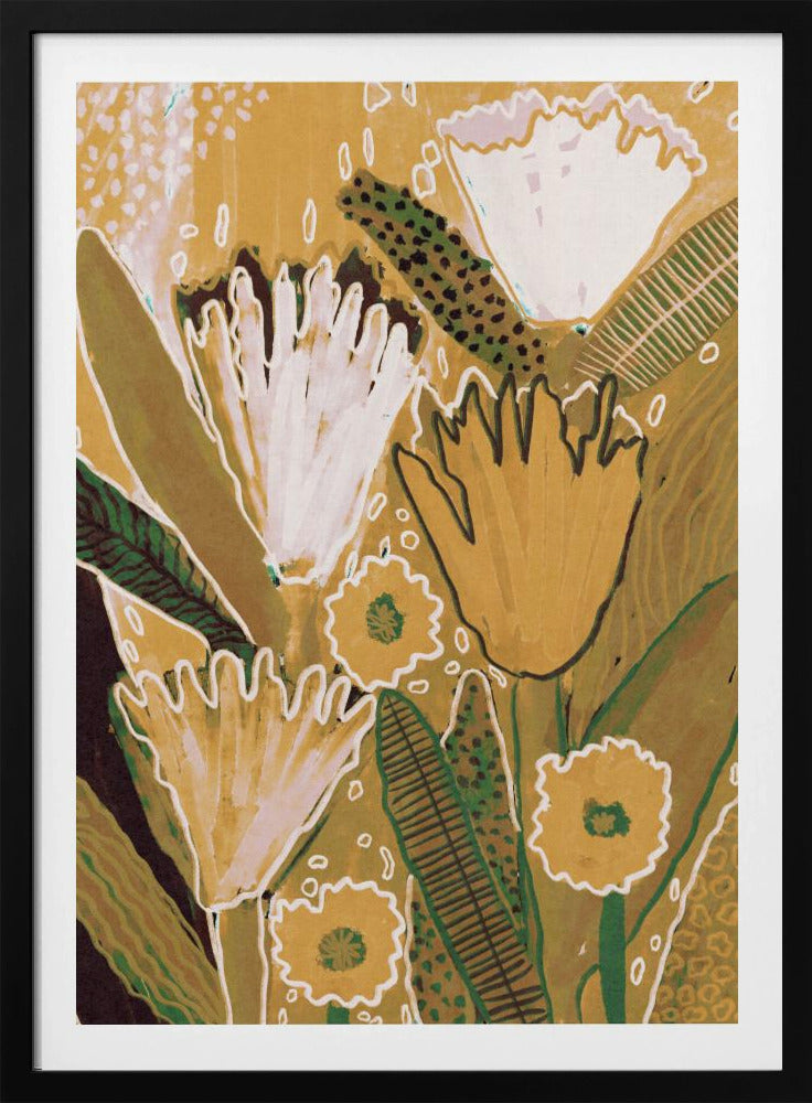 Magische wilde bloemen / Geel &amp; Groen | Poster