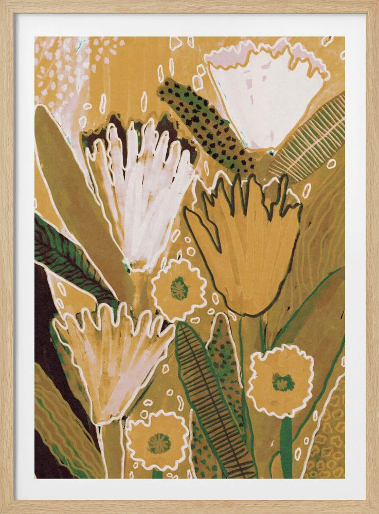 Magische wilde bloemen / Geel &amp; Groen | Poster