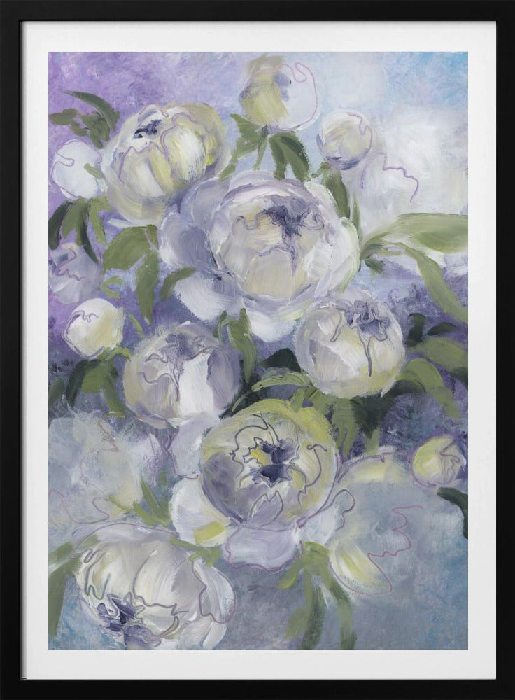 Droevige, schilderachtige bloemen in violet | Poster
