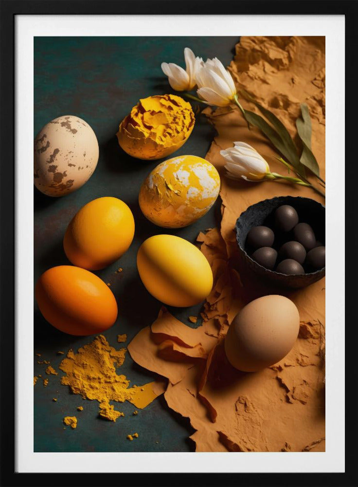 Eieren en bloemblaadjes harmonie | Poster