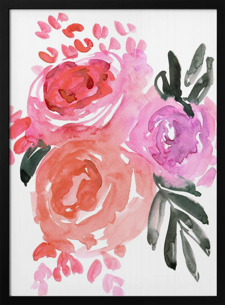 Maeko losse aquarel bloemen I | Poster