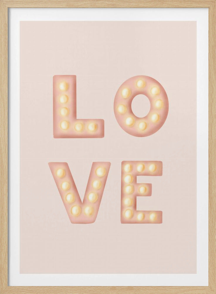LOVE Lichtletters Roze | Poster