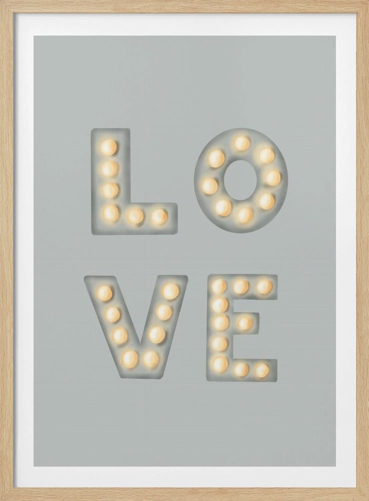 LIEFDE Lichtletters Groen | Poster