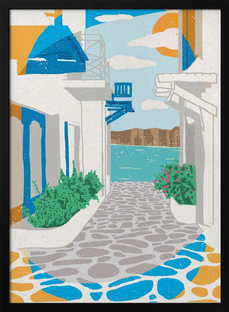 Een straat in Griekenland | Poster