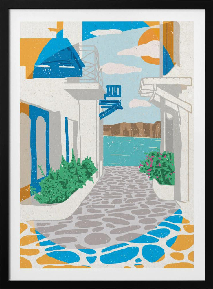 Een straat in Griekenland | Poster