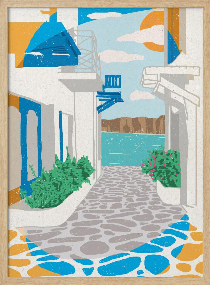 Een straat in Griekenland | Poster