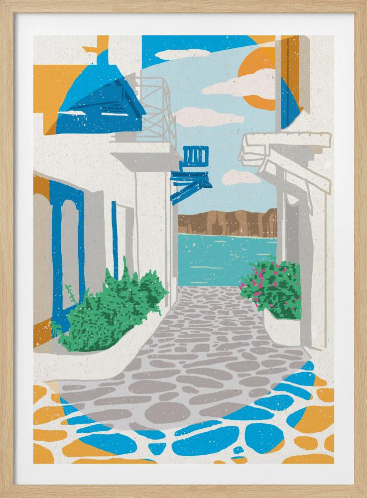 Een straat in Griekenland | Poster