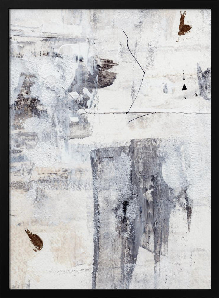 Abstract schilderij met gelaagde penseelstreken | Poster