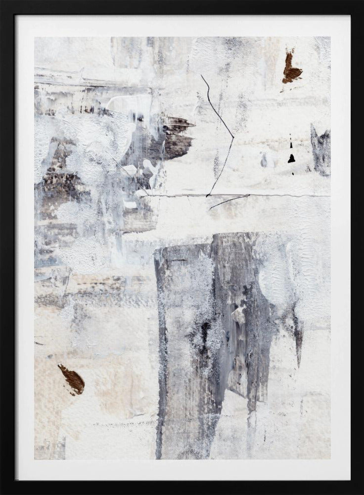 Abstract schilderij met gelaagde penseelstreken | Poster